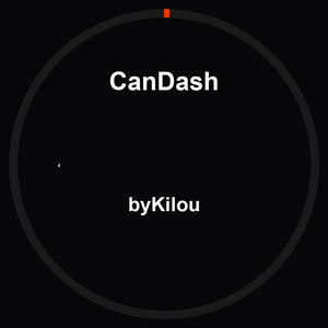 Écran de démarrage du CanDash : un anneau orange se trace autour
            d'une silhouette de MX-5, sous le nom byKilou.